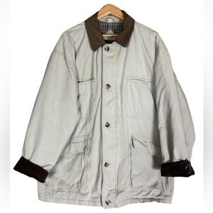 Rugged Fieldmaster khaki barn jacket with suede collar Size XL